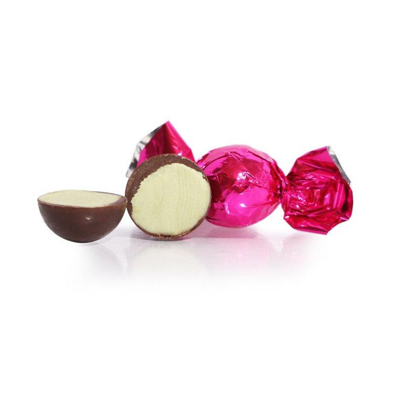 Cocoture pink fyldt chokoladekugle - mørk chokolade m/pistacie