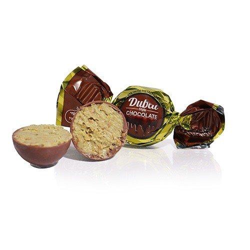 Dubai style fyldt chokoladekugle m/kadayif & pistaciecreme