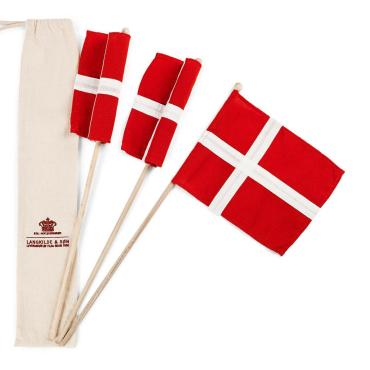 Langkilde & Søn - Hurraflag i ægte flagdug - 3-pak
