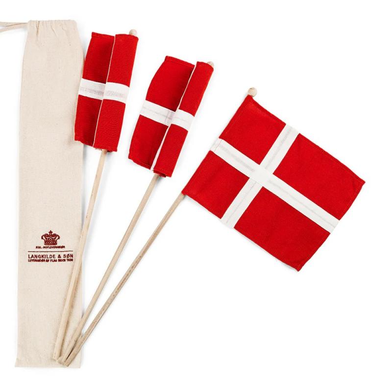 Langkilde & Søn - Hurraflag i ægte flagdug - 3-pak