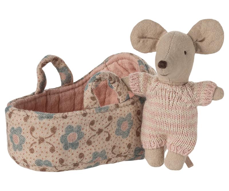 Maileg Babymus i babylift - Rosa