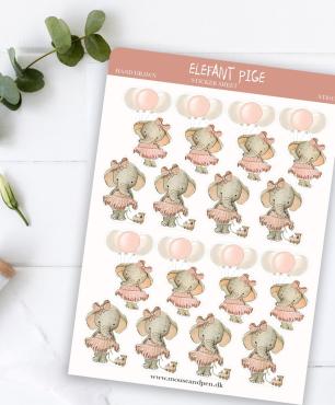 Mouse & Pen Elefant pige – Sticker sheet