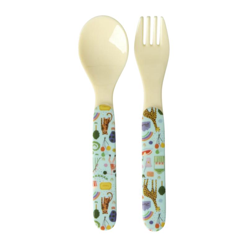 Rice by rice Babyske og gaffel - Mint - Fun Fair