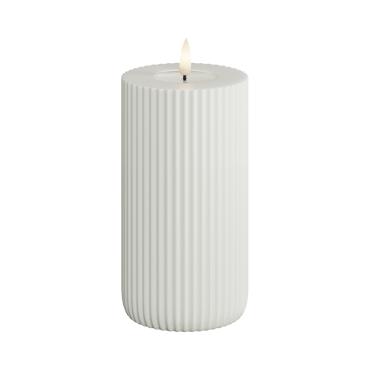 DeluxeHomeart - Solid Stripe LED Bloklys Ø 8 X 15 Cm Hvid