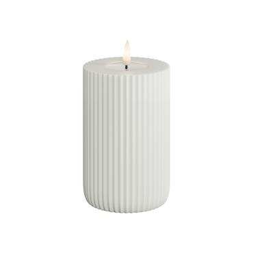 DeluxeHomeart - Solid Stripe LED Bloklys Ø 8 X 12,5 Cm Hvid