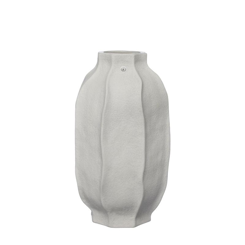 Vase stentøj D18 H30 cm naturhvid