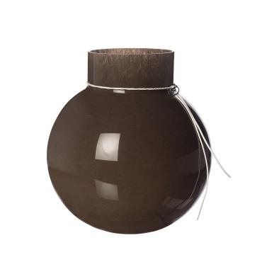 Glasvase rund D21 H22 cm brun