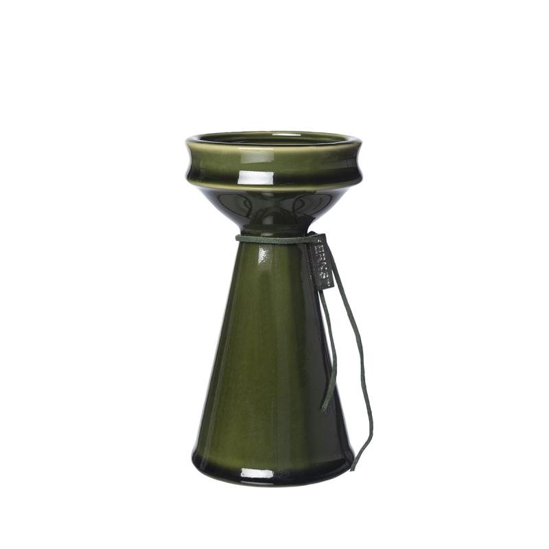 Løgvase D8,5 H16 cm mørkegrøn