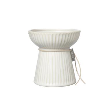 Løgvase D11 H11 cm rillet naturhvid