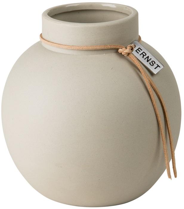 Vase stentøj rund D13 H14 cm beige