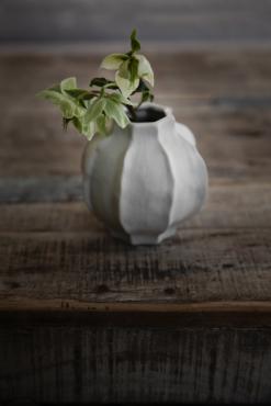 Vase stentøj D10 H10 cm naturhvid
