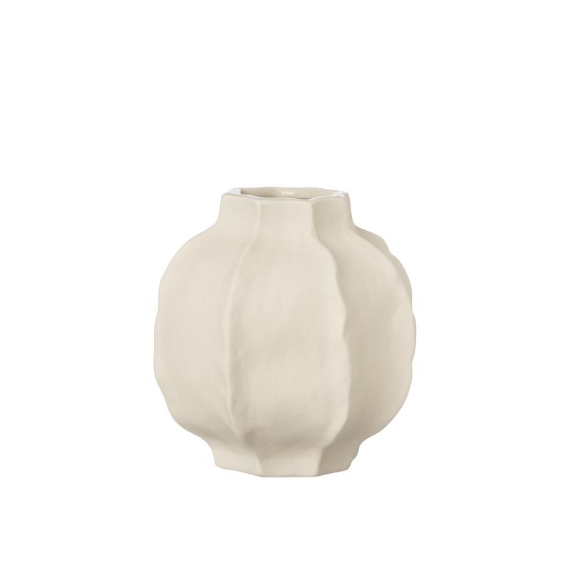 Vase stentøj D10 H10 cm naturhvid