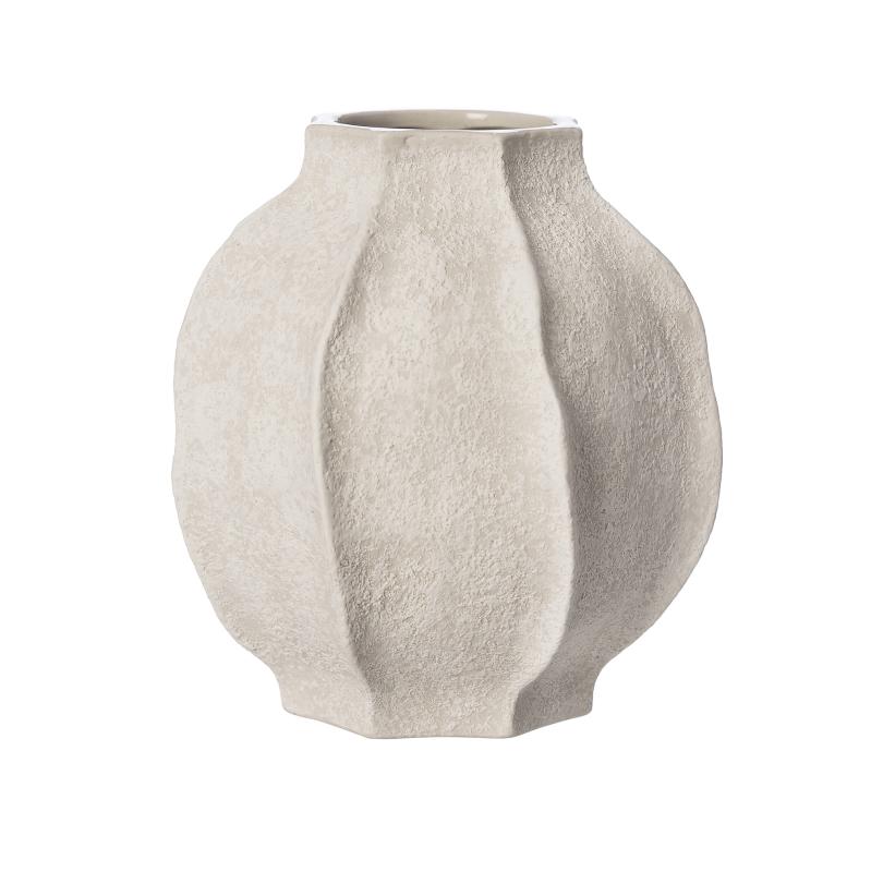 Vase stentøj D24 H24 cm naturhvid