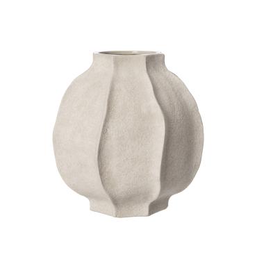 Vase stentøj D18 H18 cm naturhvid