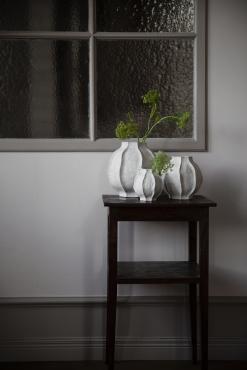 Vase stentøj D18 H18 cm naturhvid