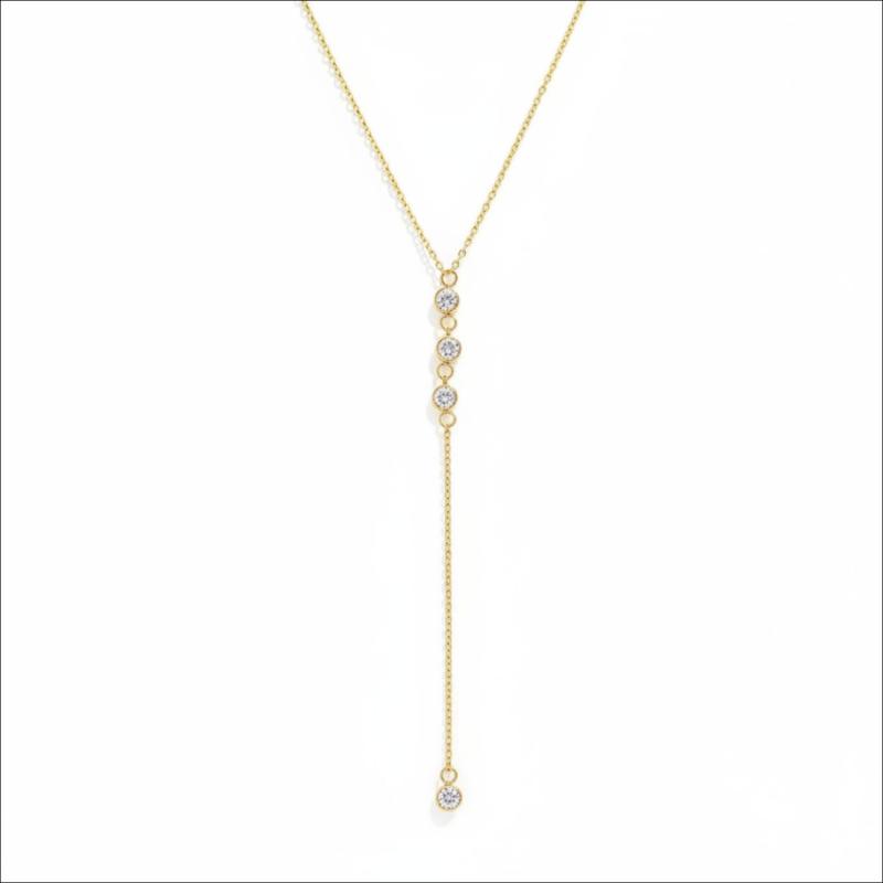 Liva Drop Pendant Necklace - 18K Gold Plated
