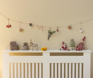 Stof ornament, Gås - Rød krave