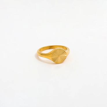 Sun Burst Round Ring - 18K Gold Plated