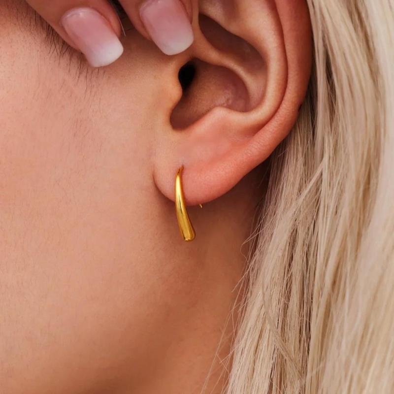 Sanna Hook Earrings - Large - 18K Gold Plated