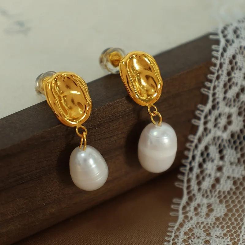 Luca Pearl Earrings - 18K Gold Plated