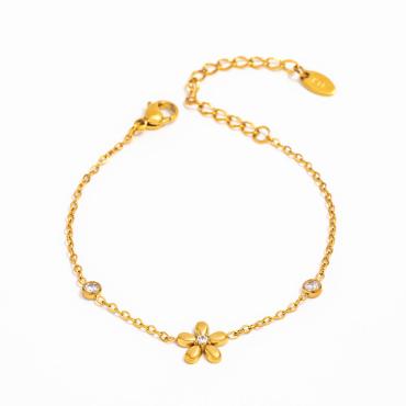 Lui Flower Center Bracelet - 18K Gold Plated