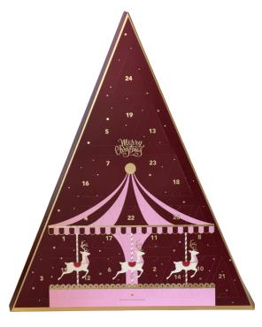 Cocoture Julekalender i bordeaux/lyserød - chokolade & Marcipan